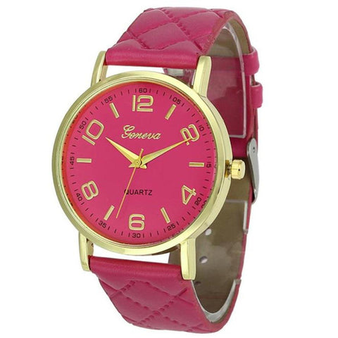 2017 New Fashion Designed Relogio Classical Feminino Clock  Women Faux Leather Analog Quartz Wrist Watch Gift Dropshipping L606 - watchwomen