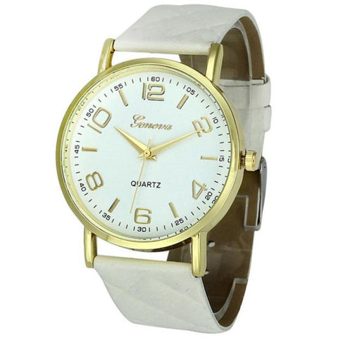 2017 New Fashion Designed Relogio Classical Feminino Clock  Women Faux Leather Analog Quartz Wrist Watch Gift Dropshipping L606 - watchwomen