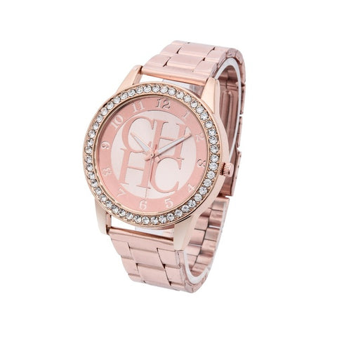 Relogio Feminino 2017 New Brand Famous Gold Crystal Casual Quartz Watch Women Stainless Steel Dress Watches Hot Reloj Mujer - watchwomen