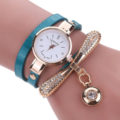 Women Watches Fashion Casual Bracelet Watch Women Relogio Leather Rhinestone Analog Quartz Watch Clock Female Montre Femme - watchwomen