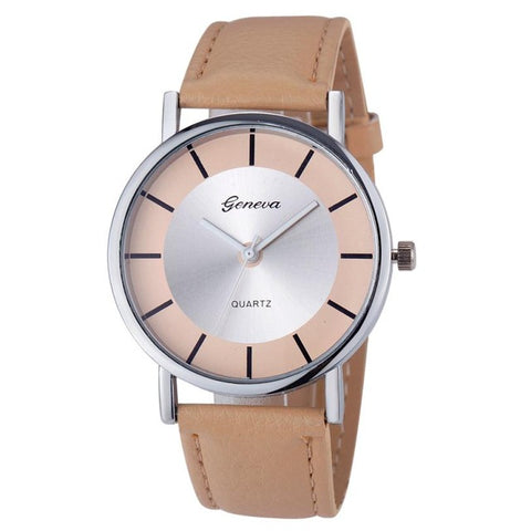 Geneva Watch 2018 New Fashion Luxury Brand Women Casual Dress Watches Leather Analog Quartz Wrist Watch Relogio Feminino #N - watchwomen