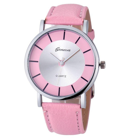 Geneva Watch 2018 New Fashion Luxury Brand Women Casual Dress Watches Leather Analog Quartz Wrist Watch Relogio Feminino #N - watchwomen
