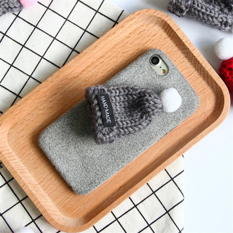New Fashion for IPhone 6 Case Warm Fur Ball Case Plush 3D Hat Phone Case for Iphone 6 6s 6plus 7 7plus 5SE Luxury Back Cover Bag - watchwomen