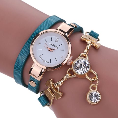 2018 Fashion Women Watch Bracelet Leather Ladies Watch With Rhinestones Analog Quartz Dress Wrist Watches Relogio Feminino Gift - watchwomen