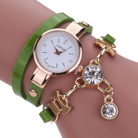 2018 Fashion Women Watch Bracelet Leather Ladies Watch With Rhinestones Analog Quartz Dress Wrist Watches Relogio Feminino Gift - watchwomen
