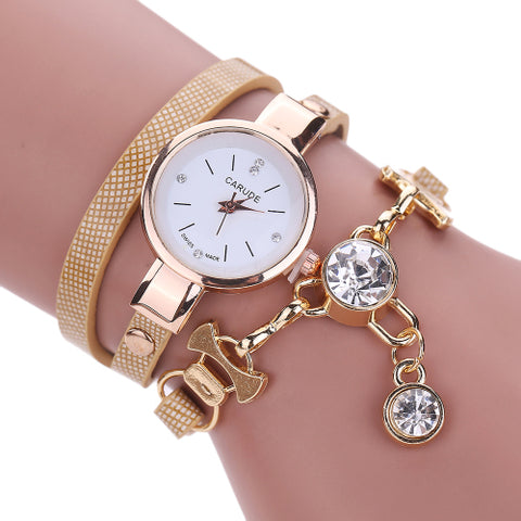2018 Fashion Women Watch Bracelet Leather Ladies Watch With Rhinestones Analog Quartz Dress Wrist Watches Relogio Feminino Gift - watchwomen
