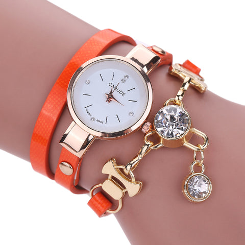 2018 Fashion Women Watch Bracelet Leather Ladies Watch With Rhinestones Analog Quartz Dress Wrist Watches Relogio Feminino Gift - watchwomen