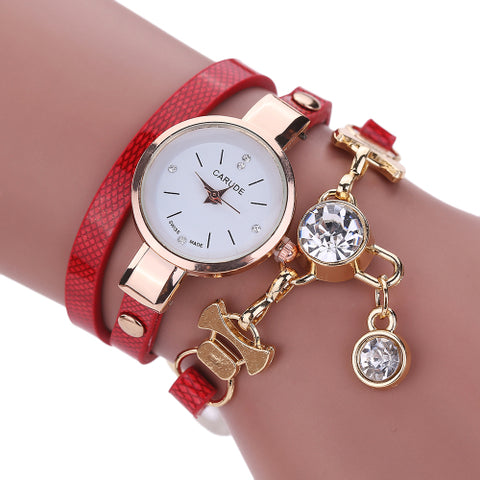2018 Fashion Women Watch Bracelet Leather Ladies Watch With Rhinestones Analog Quartz Dress Wrist Watches Relogio Feminino Gift - watchwomen