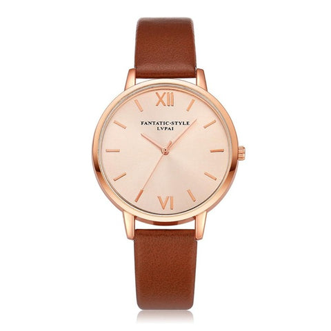 2017 New Rose Gold Women Watches Luxury Bracelet Dress Watch Leather Dropshiping Ladies Quartz Watch Woman Wristwatch LP050 - watchwomen