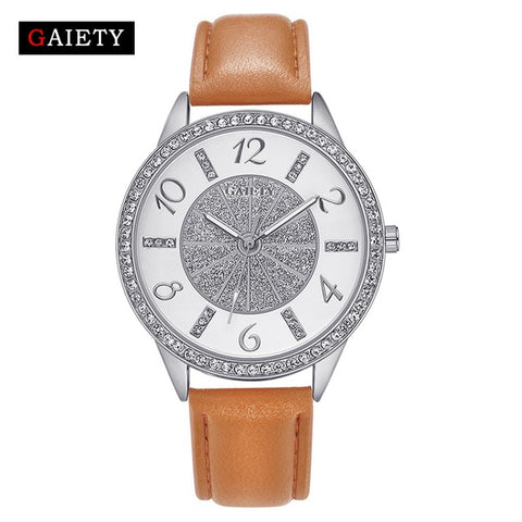 Gaiety Brand Quartz Watches Women Luxury Crystal Leather Sport Women Bracelet Clock Wrist Watch Ladies Clock Dropshipping - watchwomen