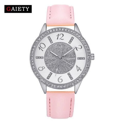 Gaiety Brand Quartz Watches Women Luxury Crystal Leather Sport Women Bracelet Clock Wrist Watch Ladies Clock Dropshipping - watchwomen