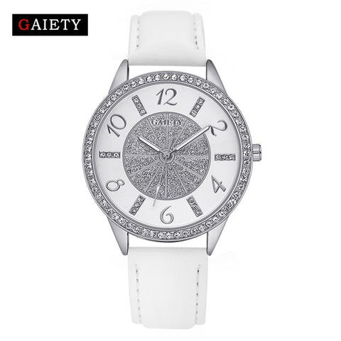 Gaiety Brand Quartz Watches Women Luxury Crystal Leather Sport Women Bracelet Clock Wrist Watch Ladies Clock Dropshipping - watchwomen