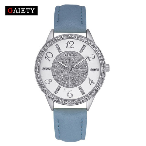 Gaiety Brand Quartz Watches Women Luxury Crystal Leather Sport Women Bracelet Clock Wrist Watch Ladies Clock Dropshipping - watchwomen