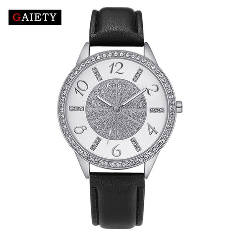 Gaiety Brand Quartz Watches Women Luxury Crystal Leather Sport Women Bracelet Clock Wrist Watch Ladies Clock Dropshipping - watchwomen