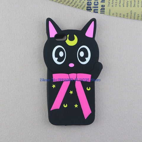3D Cartoon Cat Case For iPhone X 4 4S 5S SE 5C 6 6S 7 8 Plus 5.5" Cover Unicorn Bear Bunny Pig Horse Phone Bags - watchwomen