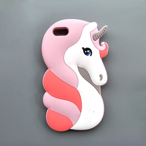 3D Cartoon Cat Case For iPhone X 4 4S 5S SE 5C 6 6S 7 8 Plus 5.5" Cover Unicorn Bear Bunny Pig Horse Phone Bags - watchwomen
