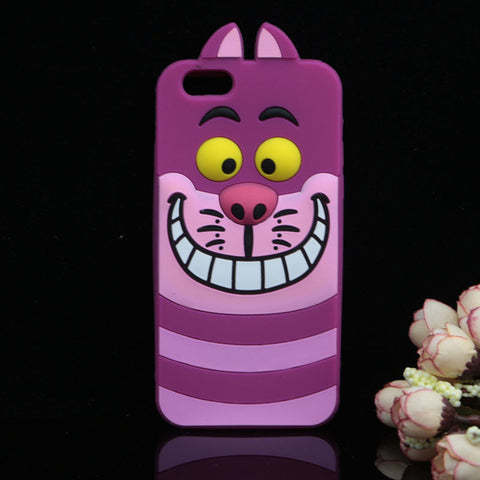 3D Cartoon Cat Case For iPhone X 4 4S 5S SE 5C 6 6S 7 8 Plus 5.5" Cover Unicorn Bear Bunny Pig Horse Phone Bags - watchwomen