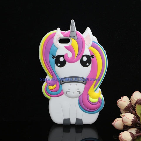 3D Cartoon Cat Case For iPhone X 4 4S 5S SE 5C 6 6S 7 8 Plus 5.5" Cover Unicorn Bear Bunny Pig Horse Phone Bags - watchwomen