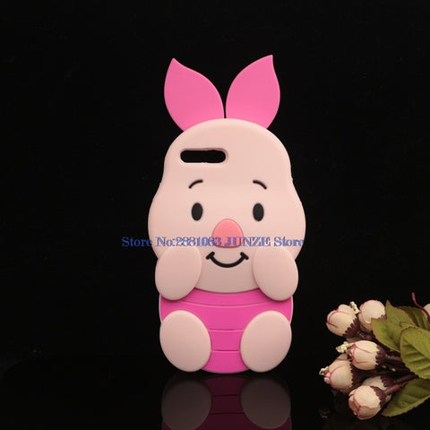3D Cartoon Cat Case For iPhone X 4 4S 5S SE 5C 6 6S 7 8 Plus 5.5" Cover Unicorn Bear Bunny Pig Horse Phone Bags - watchwomen