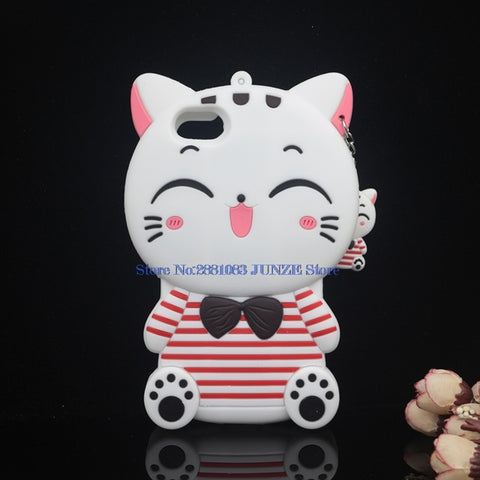 3D Cartoon Cat Case For iPhone X 4 4S 5S SE 5C 6 6S 7 8 Plus 5.5" Cover Unicorn Bear Bunny Pig Horse Phone Bags - watchwomen