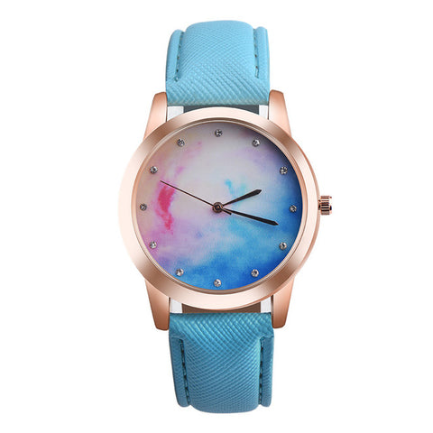 2017 OKTIME Retro Rainbow Design Leather Band Analog Alloy Quartz Wrist Watch Dropship J6152 - watchwomen