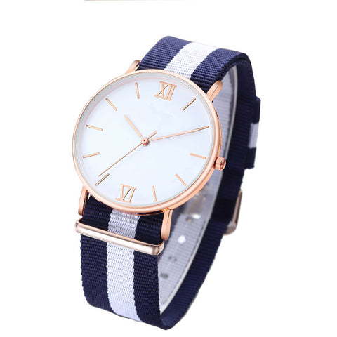 Drop Shipping Luxury Women Men Fashion Quartz Wristwatch Nylon Canvas Watches Sports Casual Simple Clock Relojes Mujer - watchwomen