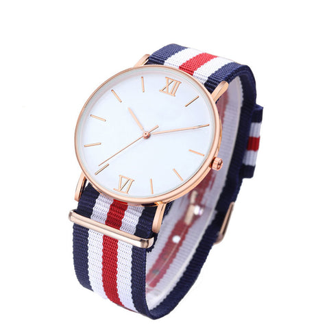 Drop Shipping Luxury Women Men Fashion Quartz Wristwatch Nylon Canvas Watches Sports Casual Simple Clock Relojes Mujer - watchwomen