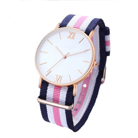 Drop Shipping Luxury Women Men Fashion Quartz Wristwatch Nylon Canvas Watches Sports Casual Simple Clock Relojes Mujer - watchwomen