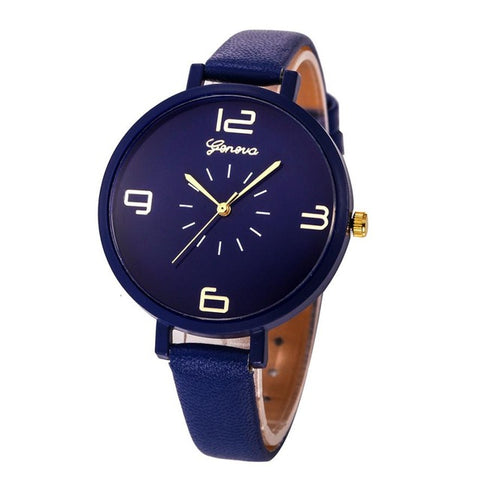 Geneva Design Women Watches 2017 Fashion Ladies Casual Faux Leather Quartz Wrist Watch Clock Montre Femme relogios femininos - watchwomen