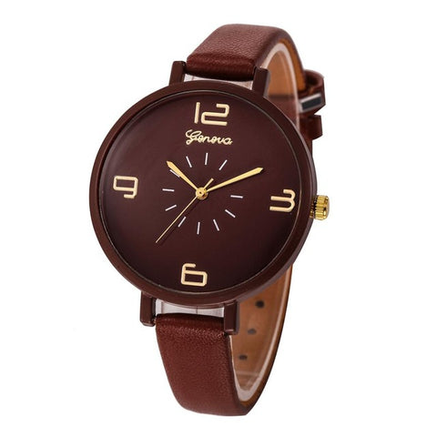 Geneva Design Women Watches 2017 Fashion Ladies Casual Faux Leather Quartz Wrist Watch Clock Montre Femme relogios femininos - watchwomen
