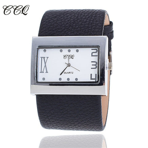 2017 New CCQ Brand Popular Leather Strap Noble Watch Ladies Women Dress Square Watch Delicacy Quartz Watch Drop Shipping Hot - watchwomen