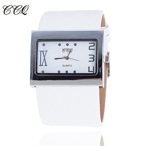 2017 New CCQ Brand Popular Leather Strap Noble Watch Ladies Women Dress Square Watch Delicacy Quartz Watch Drop Shipping Hot - watchwomen