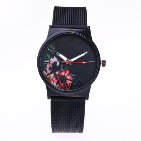 Black Flower Watch Women Watches Ladies 2018 Brand Luxury Famous Female Clock Quartz Watch Wrist Relogio Feminino Montre Femme - watchwomen