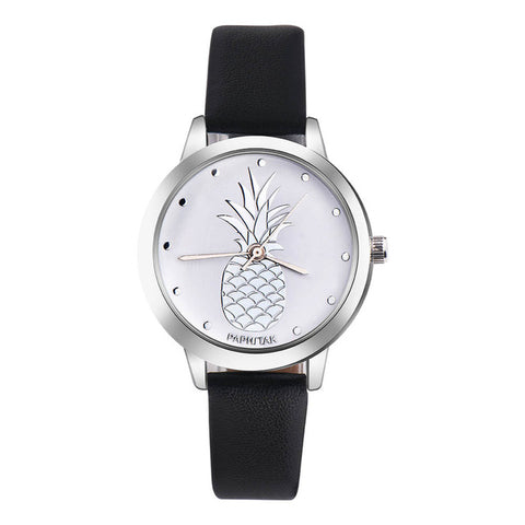 Hot! Fashion Womens Pineapple Faux Leather Analog Quartz Elegant and beautiful Watch 2017 Y797 - watchwomen