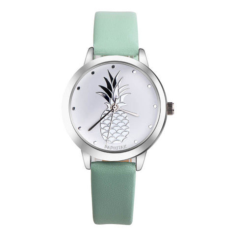 Hot! Fashion Womens Pineapple Faux Leather Analog Quartz Elegant and beautiful Watch 2017 Y797 - watchwomen