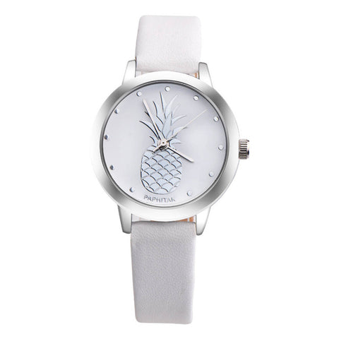 Hot! Fashion Womens Pineapple Faux Leather Analog Quartz Elegant and beautiful Watch 2017 Y797 - watchwomen