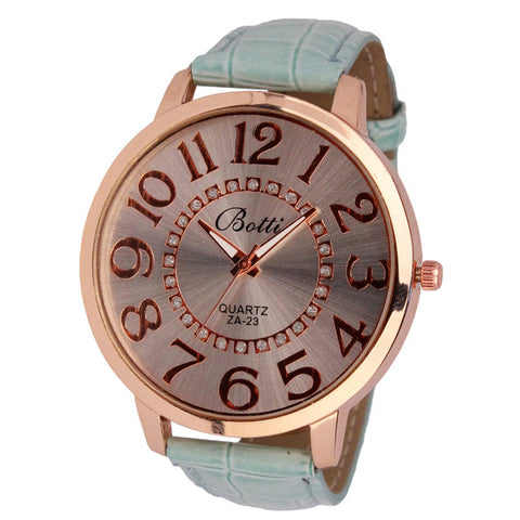 Relogio Feminino Gift Saat Clock Reloj Mujer Womens Fashion Numerals Golden Dial Leather Analog Quartz Watch 2017 - watchwomen
