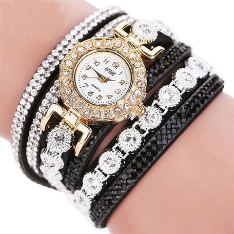 Watch 2017 relogio masculino Women Quartz Women PU Leather  Rhinestone Watch Bracelet Watches  Hours Horas  Dropship 17JUN19 - watchwomen