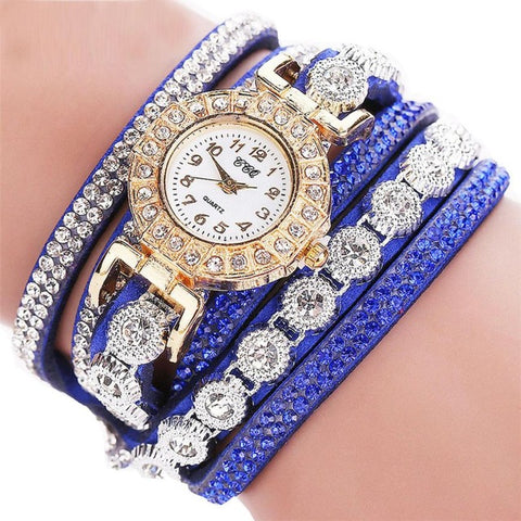 Watch 2017 relogio masculino Women Quartz Women PU Leather  Rhinestone Watch Bracelet Watches  Hours Horas  Dropship 17JUN19 - watchwomen