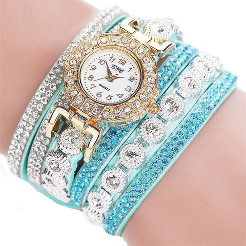 Watch 2017 relogio masculino Women Quartz Women PU Leather  Rhinestone Watch Bracelet Watches  Hours Horas  Dropship 17JUN19 - watchwomen