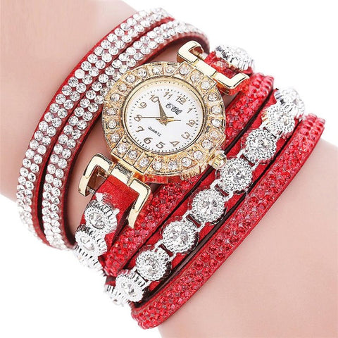 Watch 2017 relogio masculino Women Quartz Women PU Leather  Rhinestone Watch Bracelet Watches  Hours Horas  Dropship 17JUN19 - watchwomen