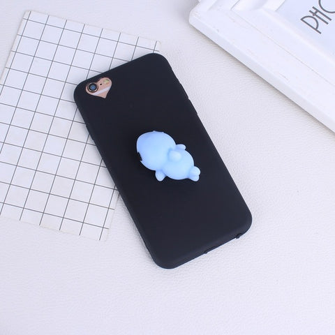 Soft Squishy Phone Case Cover For iphone 7 7 plus 8 8 plus Case Capa 3D Cute Animal Squeeze Toys For iphone 5 5s 5se 6 6s 4.7'' - watchwomen