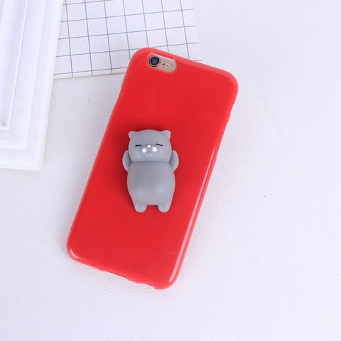 Soft Squishy Phone Case Cover For iphone 7 7 plus 8 8 plus Case Capa 3D Cute Animal Squeeze Toys For iphone 5 5s 5se 6 6s 4.7'' - watchwomen
