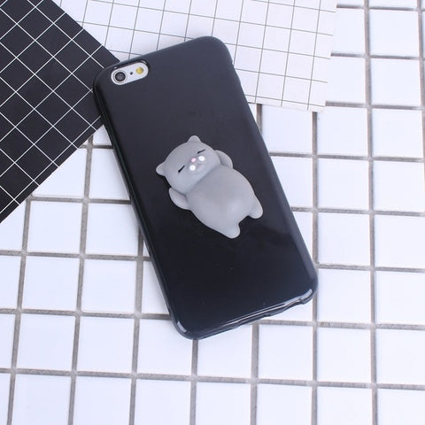 Soft Squishy Phone Case Cover For iphone 7 7 plus 8 8 plus Case Capa 3D Cute Animal Squeeze Toys For iphone 5 5s 5se 6 6s 4.7'' - watchwomen