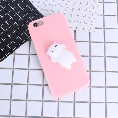 Soft Squishy Phone Case Cover For iphone 7 7 plus 8 8 plus Case Capa 3D Cute Animal Squeeze Toys For iphone 5 5s 5se 6 6s 4.7'' - watchwomen