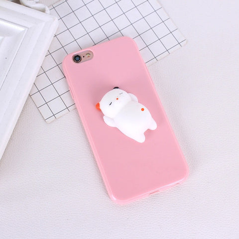 Soft Squishy Phone Case Cover For iphone 7 7 plus 8 8 plus Case Capa 3D Cute Animal Squeeze Toys For iphone 5 5s 5se 6 6s 4.7'' - watchwomen