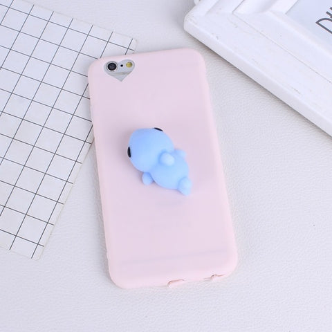 Soft Squishy Phone Case Cover For iphone 7 7 plus 8 8 plus Case Capa 3D Cute Animal Squeeze Toys For iphone 5 5s 5se 6 6s 4.7'' - watchwomen