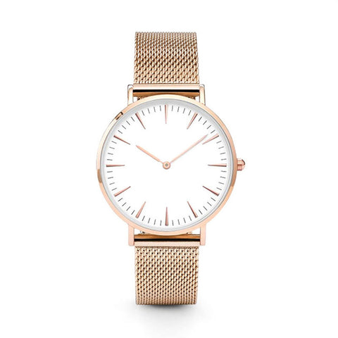 Top Luxury Brand Stainless Steel Mesh Band Watches Men's Analog Quartz Bracelet Wrist Watches Date Clock Women For dropshipping - watchwomen