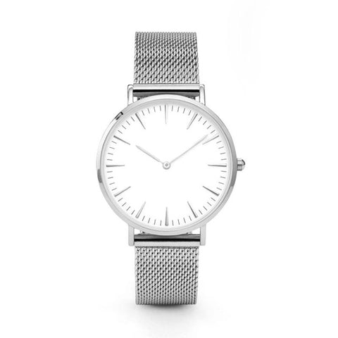 Top Luxury Brand Stainless Steel Mesh Band Watches Men's Analog Quartz Bracelet Wrist Watches Date Clock Women For dropshipping - watchwomen