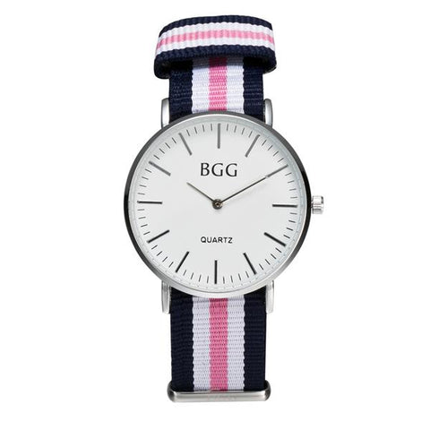 Luxury Casual Sports Nylon Weave Belt Women Watches Simple Classic Couples High Quality Quartz Watch Men 5 Color Clock Relogio - watchwomen